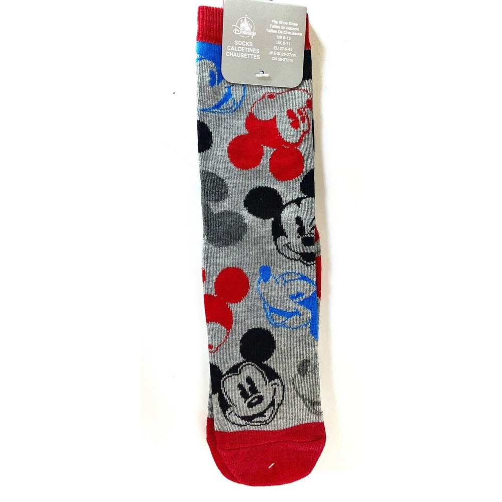 Disney Parks Mickey Mouse Face Icon Socks Size 6-12 New With Tag